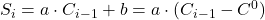 S_i = a\cdot C_{i-1} + b = a\cdot(C_{i-1} - C^0)