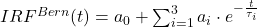 IRF^{Bern}(t) =a_0 + \sum_{i=1}^3 a_i\cdot e^{-\frac{t}{\tau_i}}